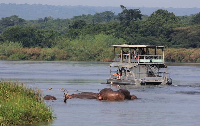 Victoria Nile launch boat cruise Murchison Falls top activities family safari