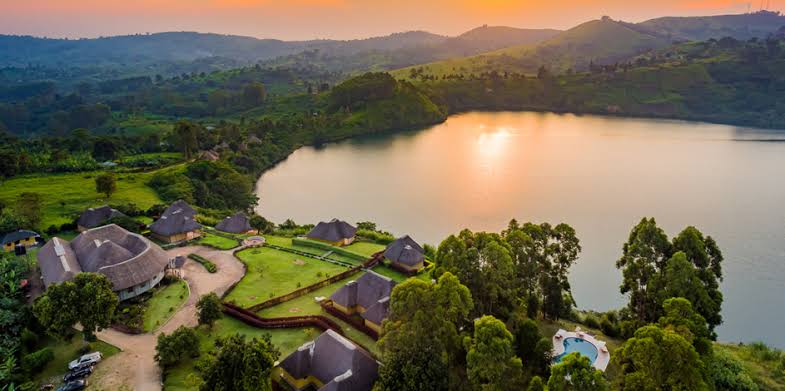 Scenic view of the Ndali-Kasenda crater lakes near Kibale Forest National Park, a must-visit on any safari.
