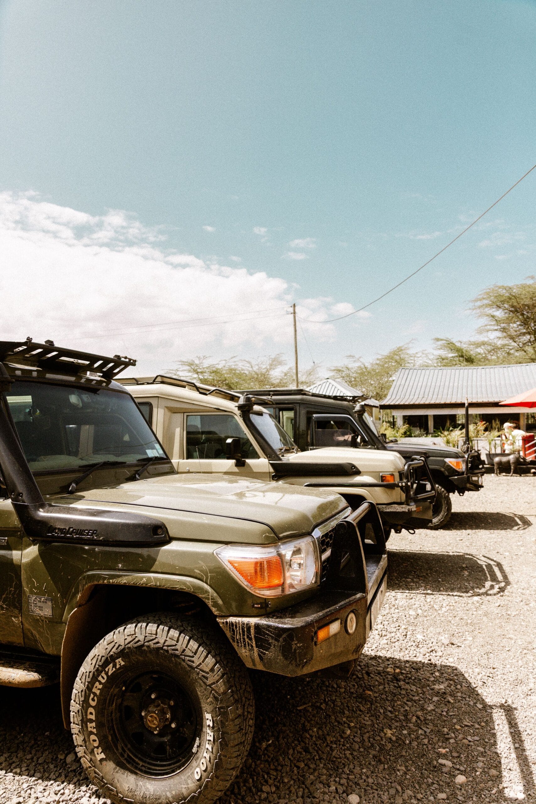 Rundreise Uganda - Safari-Fahrzeug im Queen Elizabeth Nationalpark mit Elefanten