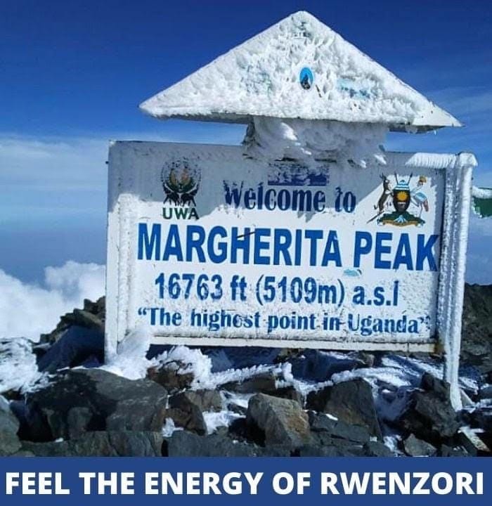 The snow-capped Margherita Peak in Rwenzori Mountains National Park, the legendary Mountains of the Moon, with Afraeka Adventures.