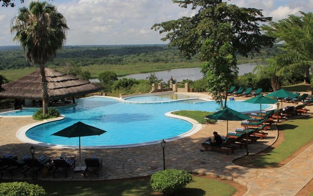 Paraa Safari Lodge on the banks of the Nile during a 3 day Murchison Falls luxury safari staying at Paraa Safari Lodge