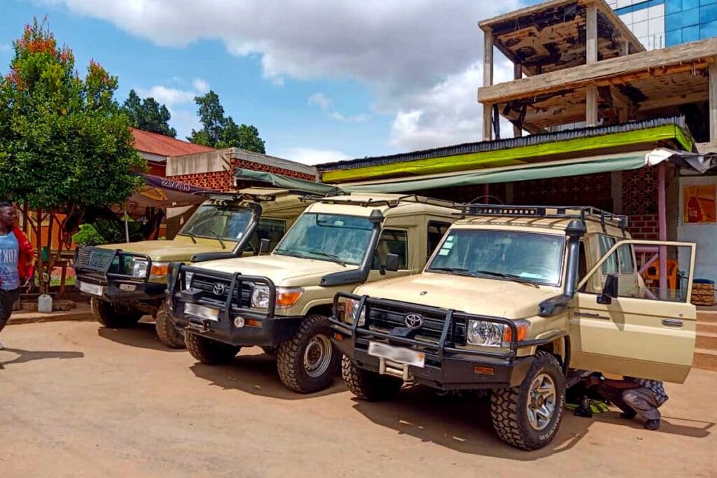 Reliable 4x4 rentals Uganda vehicle on a safari track with Afraeka Adventures.