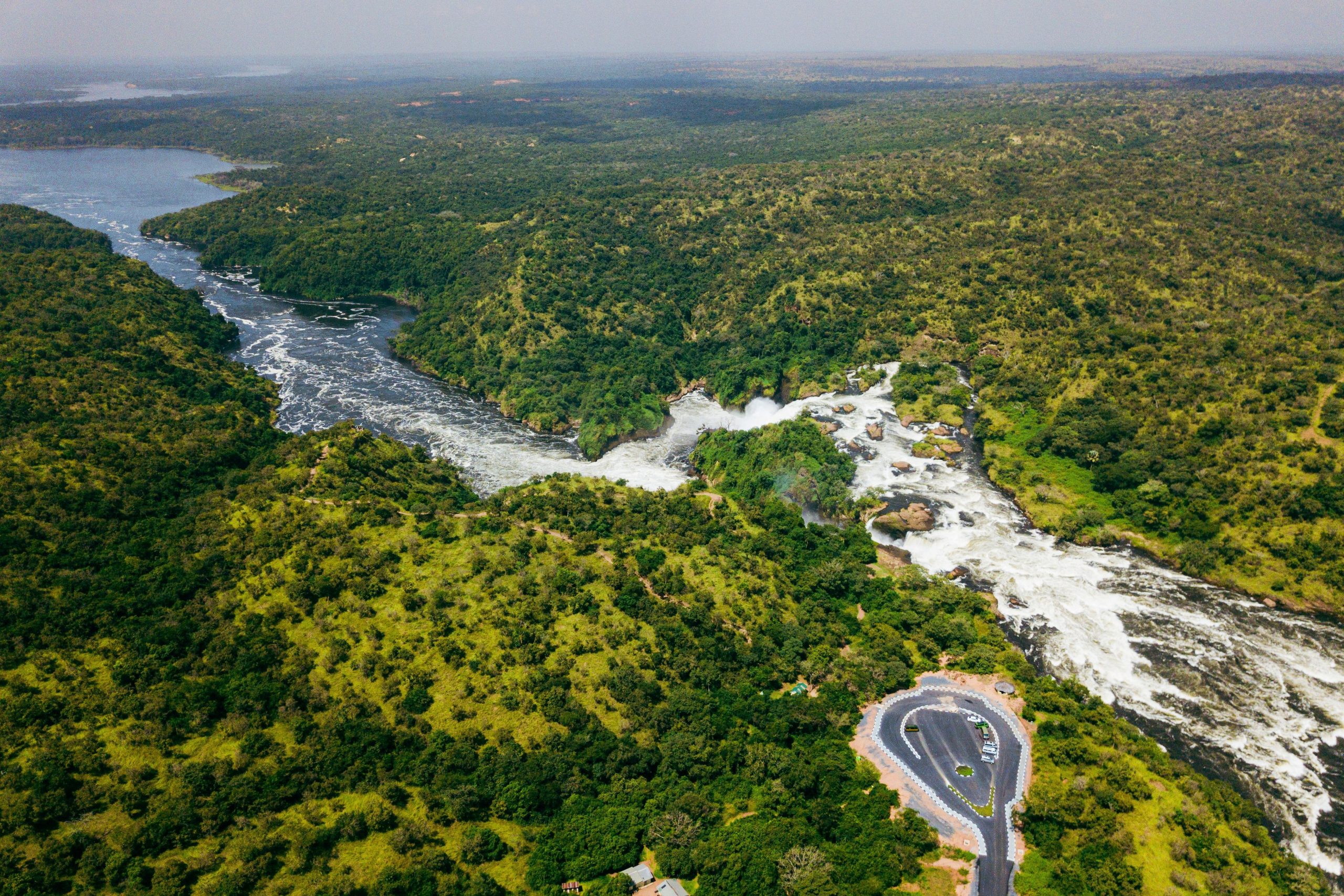 Murchison Falls from the top on a 5 day Murchison Falls National Park safari itinerary with top of falls hike