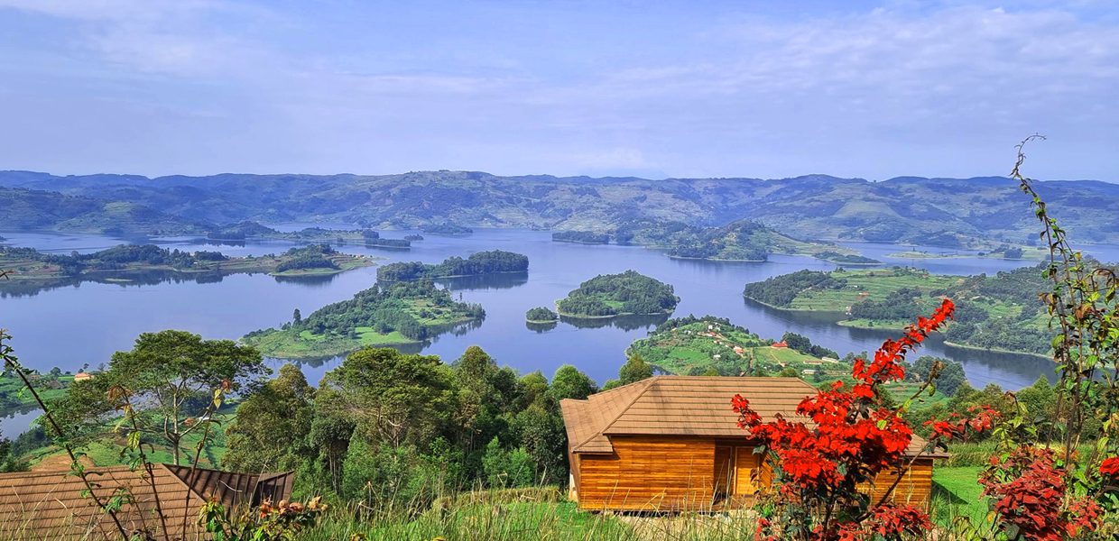 A boat ride on Lake Bunyonyi on a 12 day ultimate Uganda wildlife safari and gorilla trekking tour