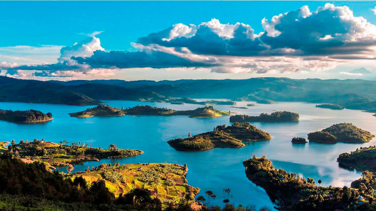 A romantic private boat ride on Lake Bunyonyi during a 7 day honeymoon gorilla trekking and luxury safari lodge package