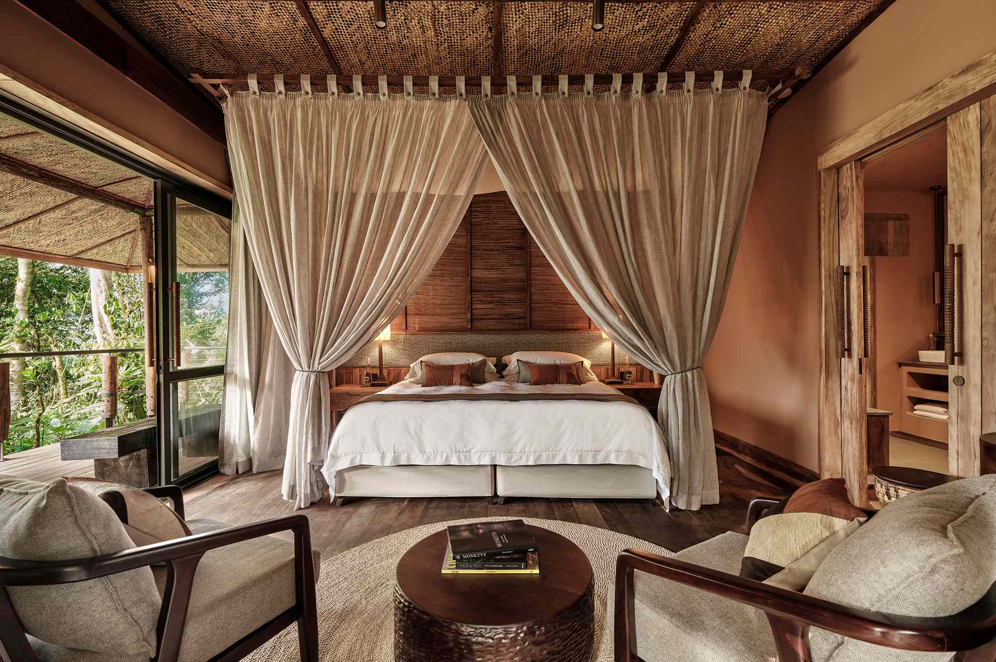 A luxury suite interior at one of the luxury lodges Uganda, showing premium amenities