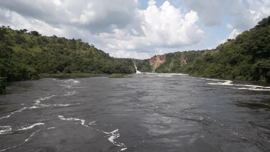Hikers at the top of Murchison Falls on a 5 day Murchison Falls National Park safari itinerary with top of falls hike