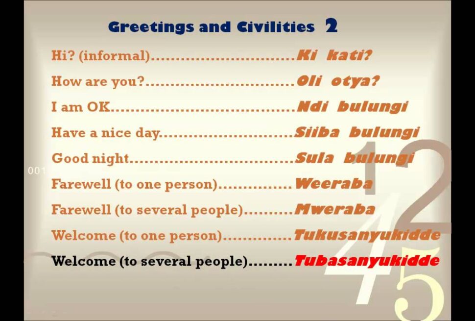 Basic Luganda phrases for foreign tourists greeting – tourist greeting a local in Uganda