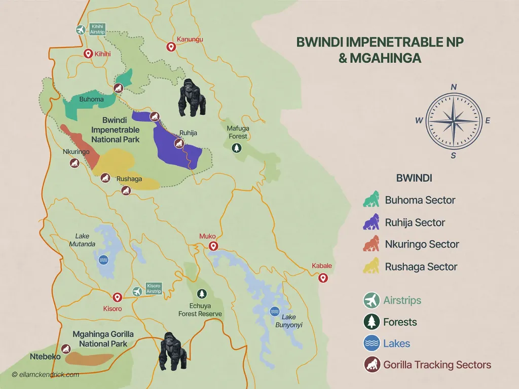 Bwindi national park DRC border safety – gorilla trekking group in Bwindi forest