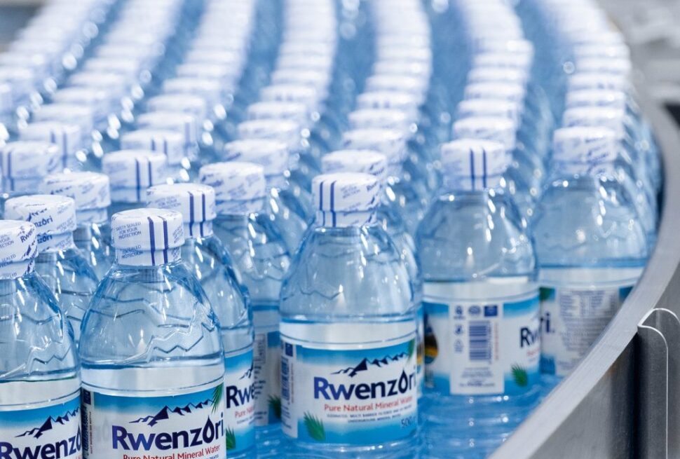 Drinking water safety Uganda safari lodges – bottled water at a safari lodge in Uganda