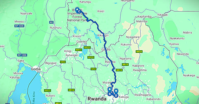 Kigali to Bwindi drive time border crossing – scenic road from Kigali to Bwindi