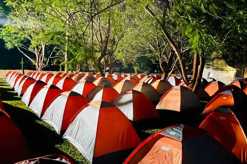 Glamping accommodation package for Nyege Nyege Festival 2026 with luxury safari tent setup