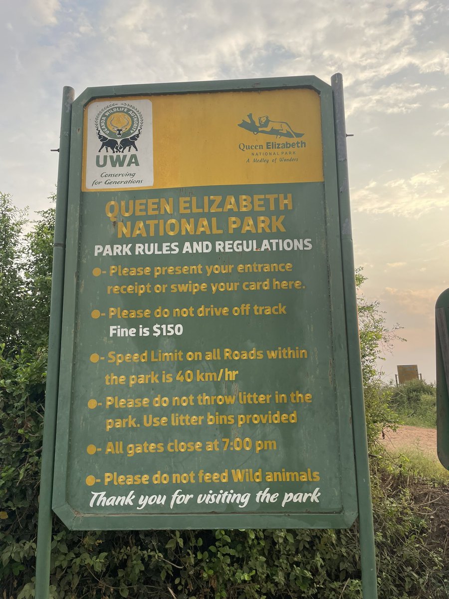 Off road driving rules Queen Elizabeth park – park signage showing driving regulations