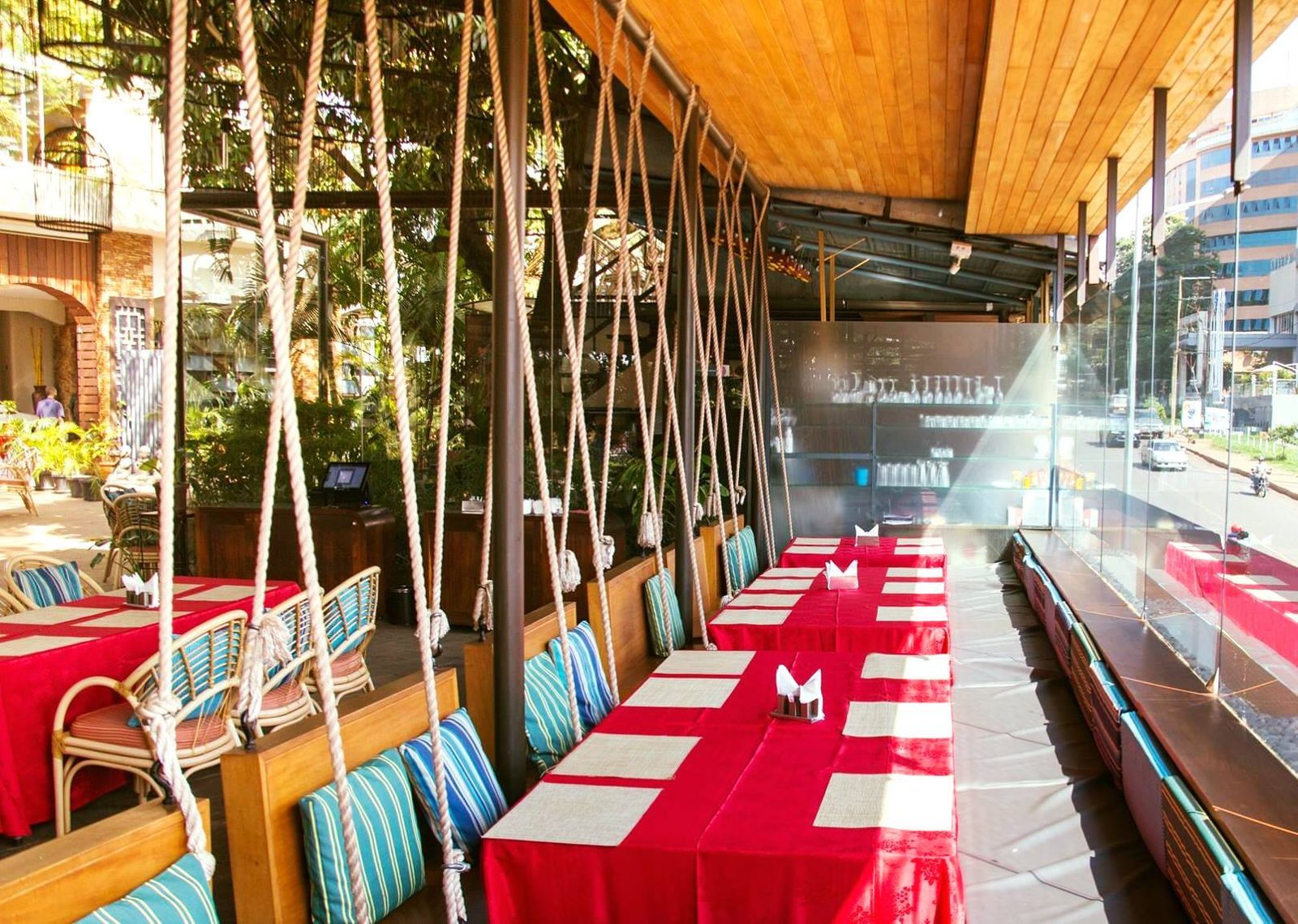 Solo female dining Kampala foreign traveler safety – interior of a safe restaurant in Kampala