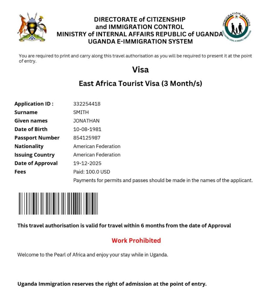 Uganda evisa processing time delays customer support – passport with Uganda visa stamp