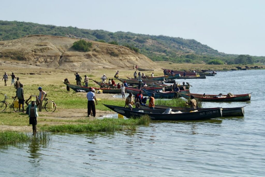 An affordable boat safari on Kazinga Channel, part of cheap Uganda safari packages