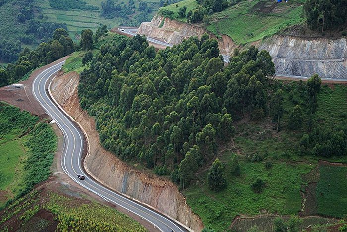 Road from Kisoro town to the Mgahinga Gorilla National Park trailhead gorilla trekking from Kisoro