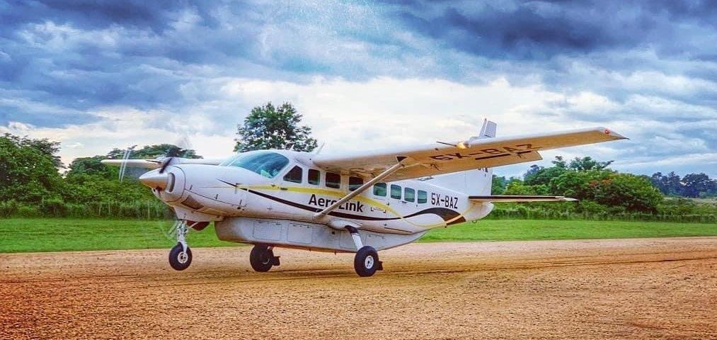 Light aircraft on the return flight from Bwindi to Entebbe after the trek