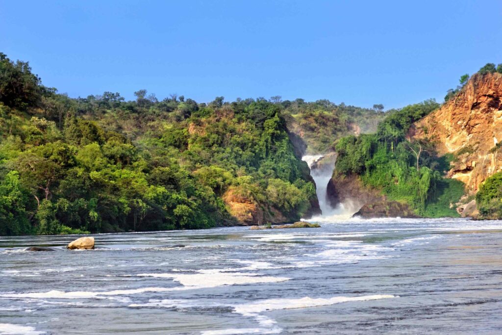 Boat safari on the Nile at Murchison Falls during the 6 day safari