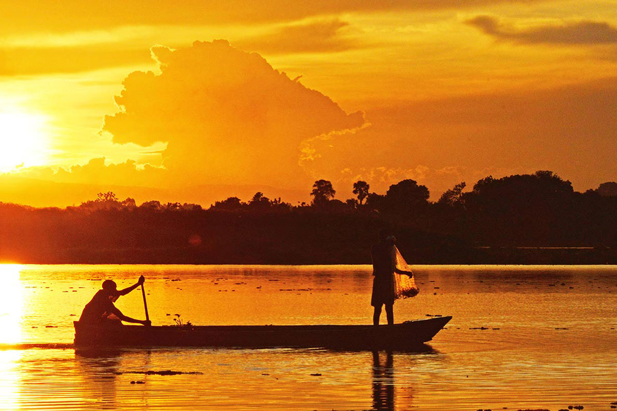 Sunset over Lake Victoria seen from Ngamba Island