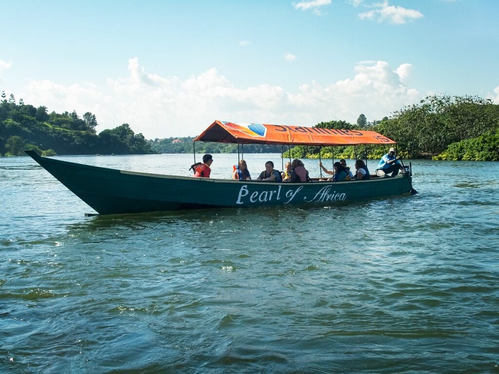 Boat on the Nile at the Source of the Nile near Jinja