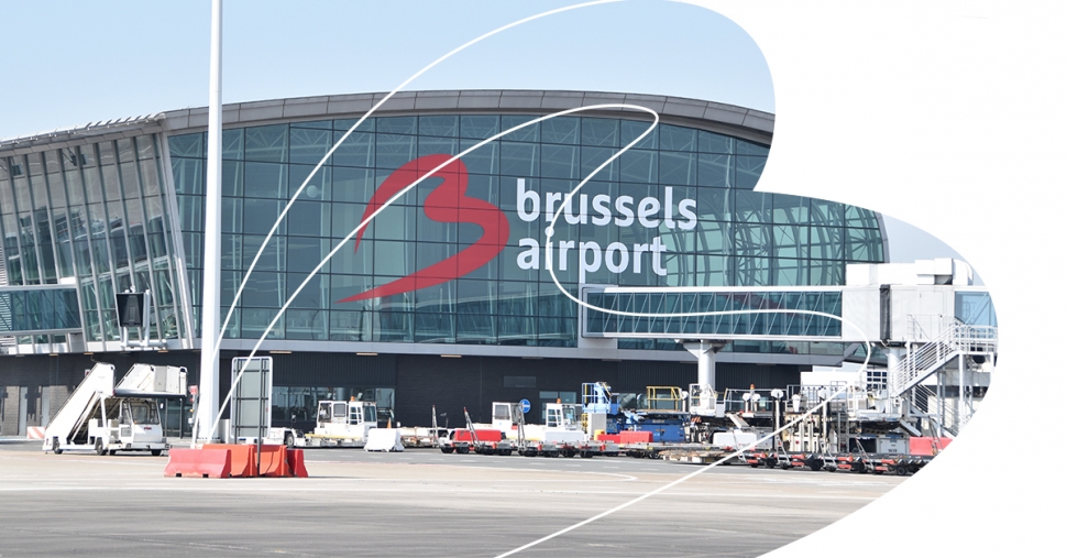 Travelers at Brussels Airport before a Uganda safari from Belgium