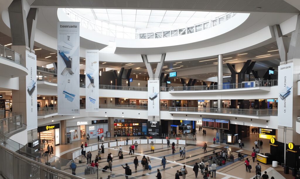 Travelers at Johannesburg OR Tambo Airport before a Uganda safari from South Africa