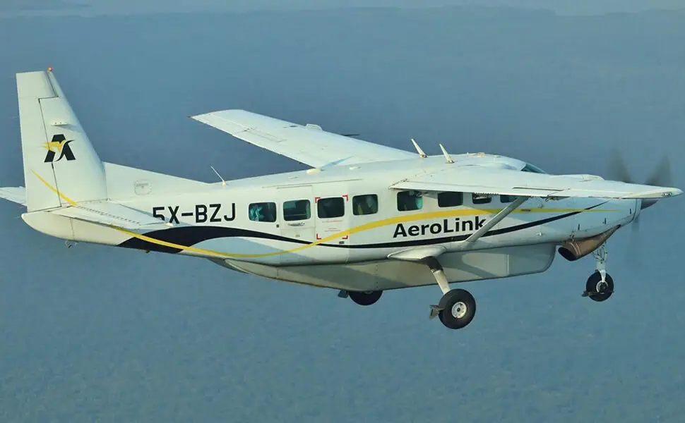 Murchison Falls on the Victoria Nile in Uganda, reached by light aircraft from Entebbe to Murchison Falls flight
