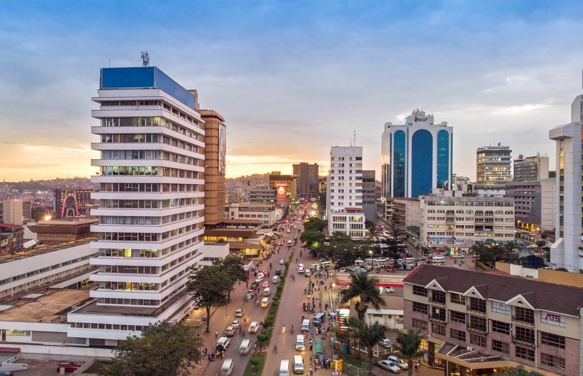 A busy street in Kampala, Uganda, during the daytime